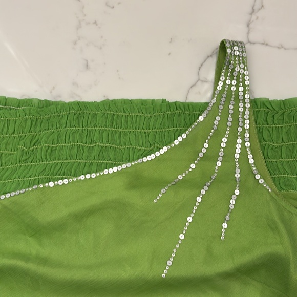 NWT laundry by Shelli Segal Vintage sequin Halter top elastic waist 100% Silk - Picture 7 of 10